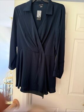 City Chic Navy Wrap-Style tunic or romper